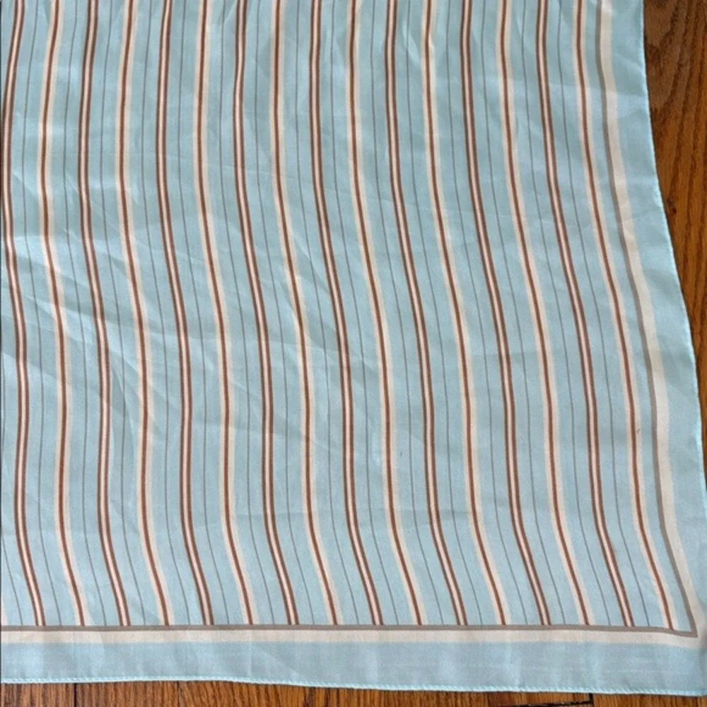Cleobella Light Blue Striped‎ Square Neck Scarf Bandana Accessory